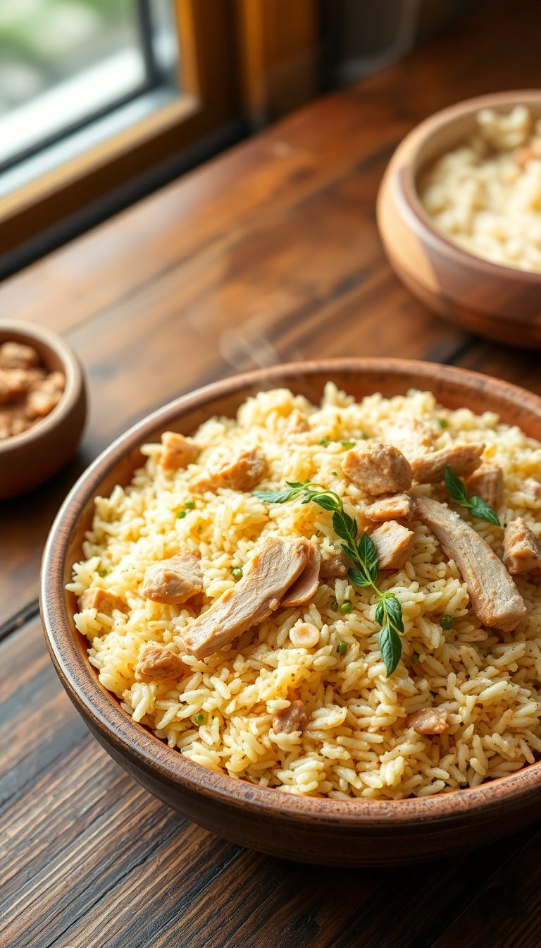 Bol Tavuklu Tane Pirinç Pilavı