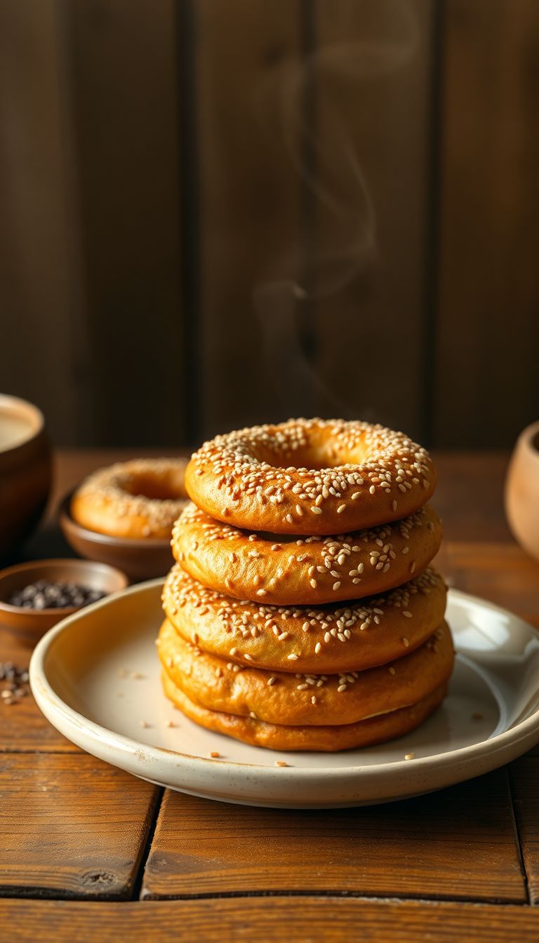 Tavada 12 Adet Çıtır Susamlı Simit — Mayasız ve Hızlı